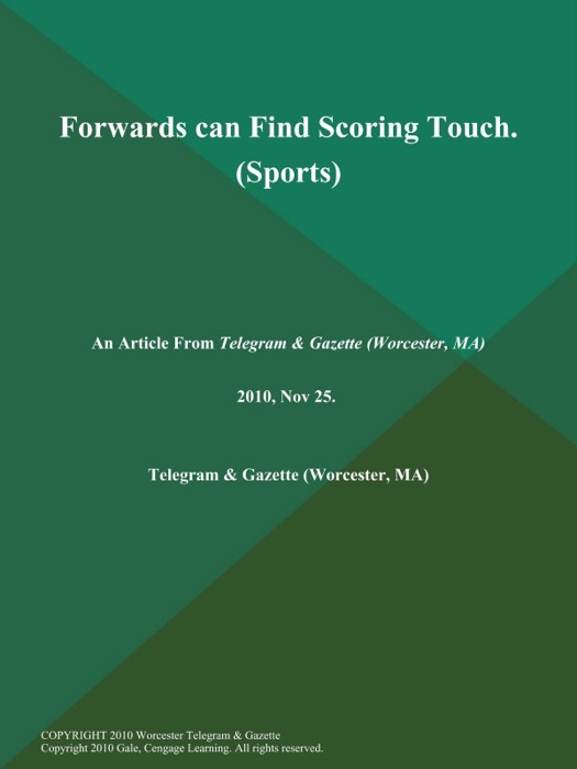 Forwards can Find Scoring Touch (Sports)