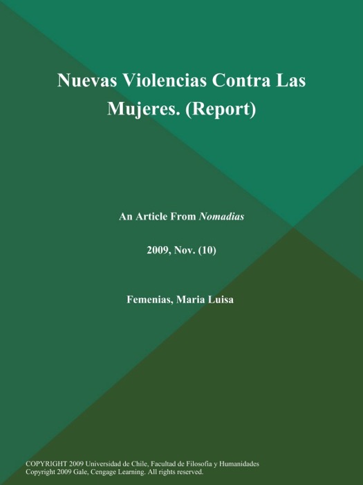 Nuevas Violencias Contra Las Mujeres (Report)