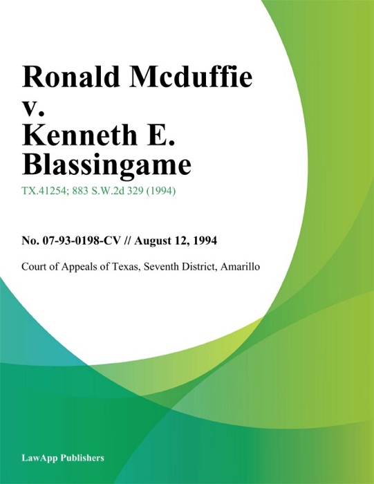Ronald Mcduffie v. Kenneth E. Blassingame