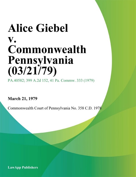 Alice Giebel v. Commonwealth Pennsylvania