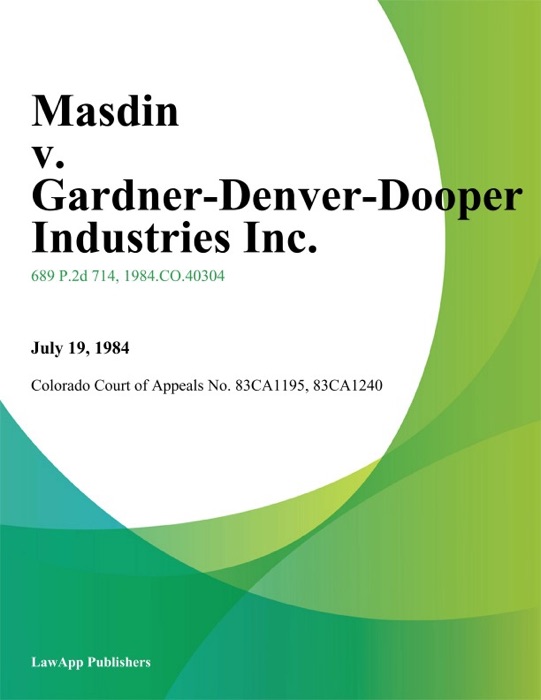 Masdin v. Gardner-Denver-Cooper Industries Inc.