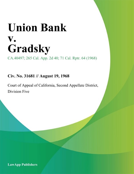 Union Bank V. Gradsky