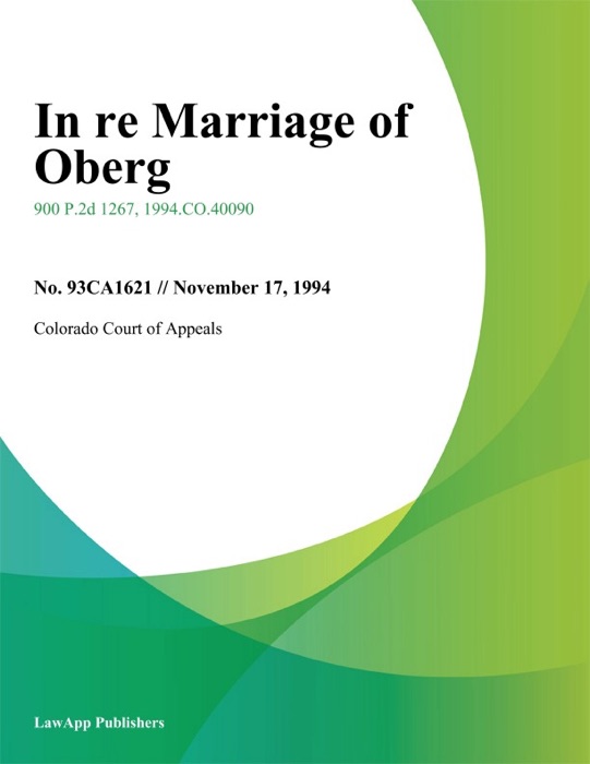 In Re Marriage Of Oberg