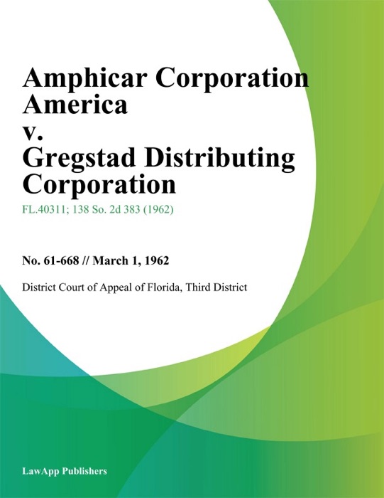 Amphicar Corporation America v. Gregstad Distributing Corporation