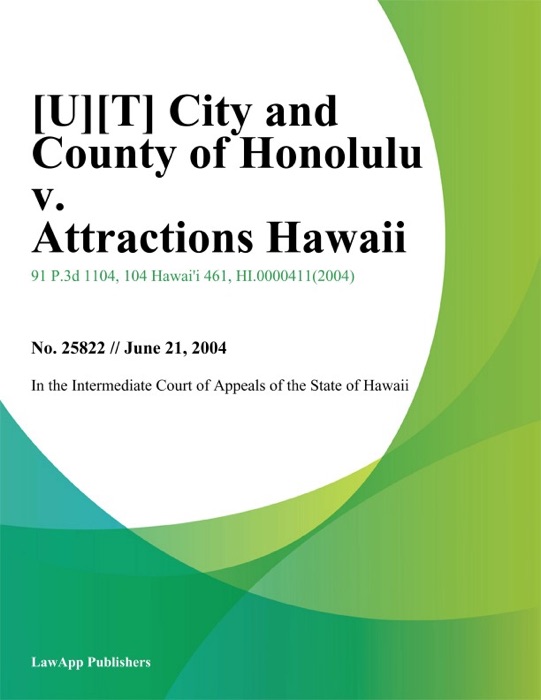 City and County of Honolulu v. Attractions Hawaii
