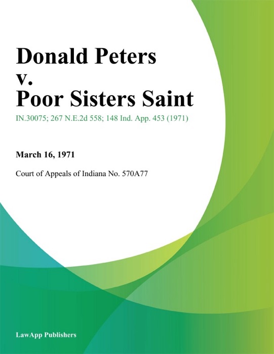 Donald Peters v. Poor Sisters Saint