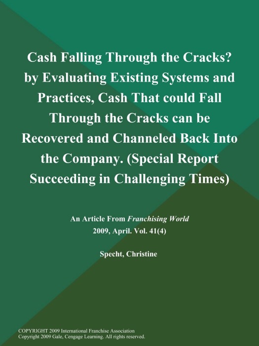 Cash Falling Through the Cracks? by Evaluating Existing Systems and Practices, Cash That could Fall Through the Cracks can be Recovered and Channeled Back Into the Company (Special Report: Succeeding in Challenging Times)