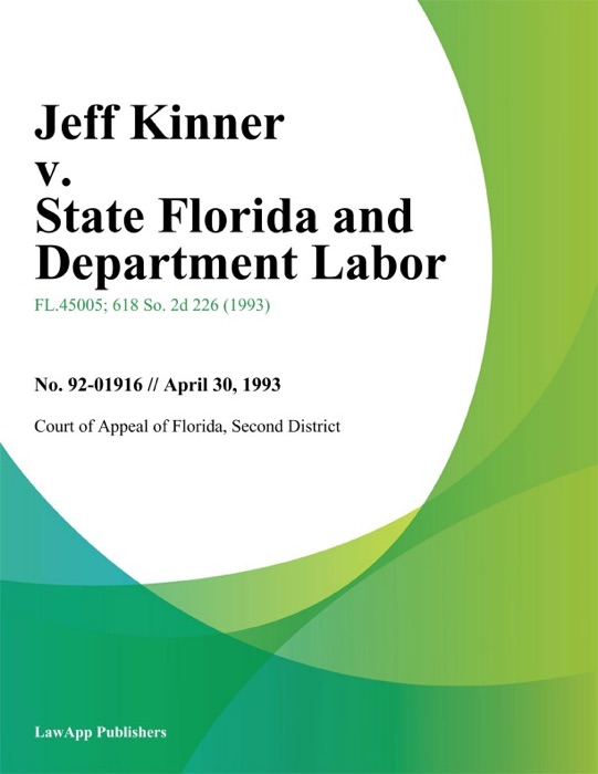 Jeff Kinner v. State Florida and Department Labor
