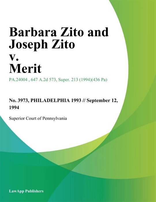 Barbara Zito and Joseph Zito v. Merit