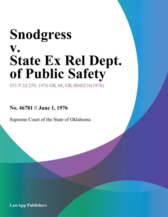 Snodgress v. State Ex Rel Dept. of Public Safety