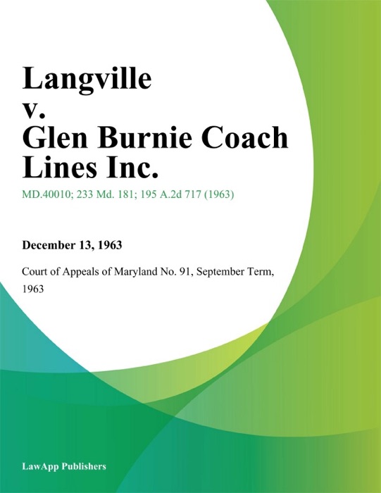 Langville v. Glen Burnie Coach Lines Inc.