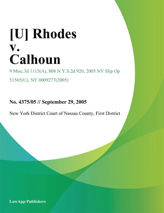 Rhodes v. Calhoun