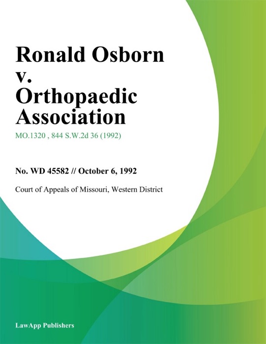 Ronald Osborn v. Orthopaedic Association