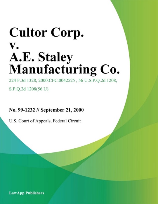 Cultor Corp. v. A.E. Staley Manufacturing Co.