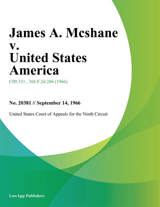 James A. Mcshane v. United States America