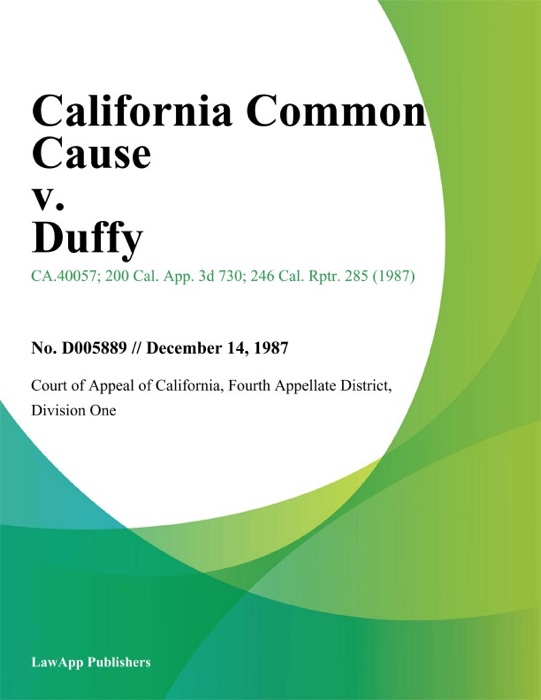 California Common Cause v. Duffy