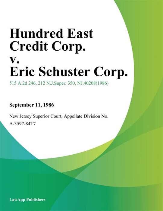 Hundred East Credit Corp. v. Eric Schuster Corp.