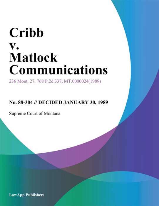 Cribb v. Matlock Communications