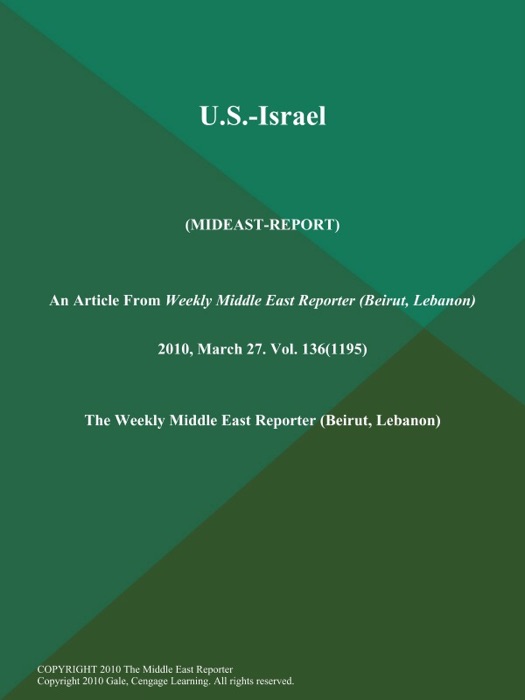 U.S.-Israel (Mideast-Report)