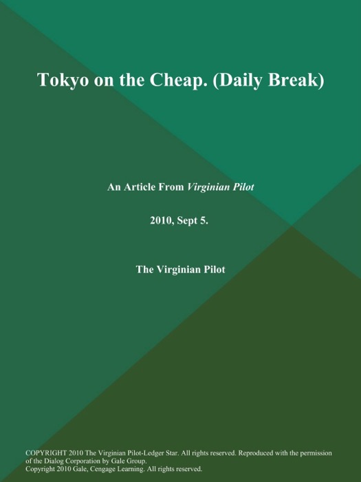 Tokyo on the Cheap (Daily Break)