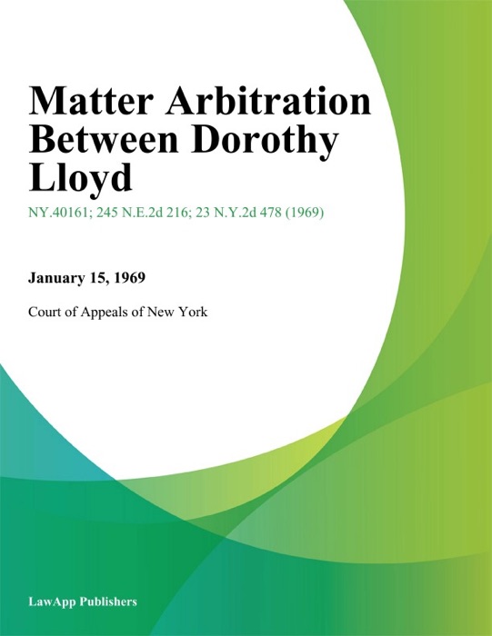 Matter Arbitration Between Dorothy Lloyd