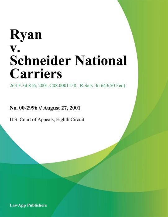 Ryan v. Schneider National Carriers