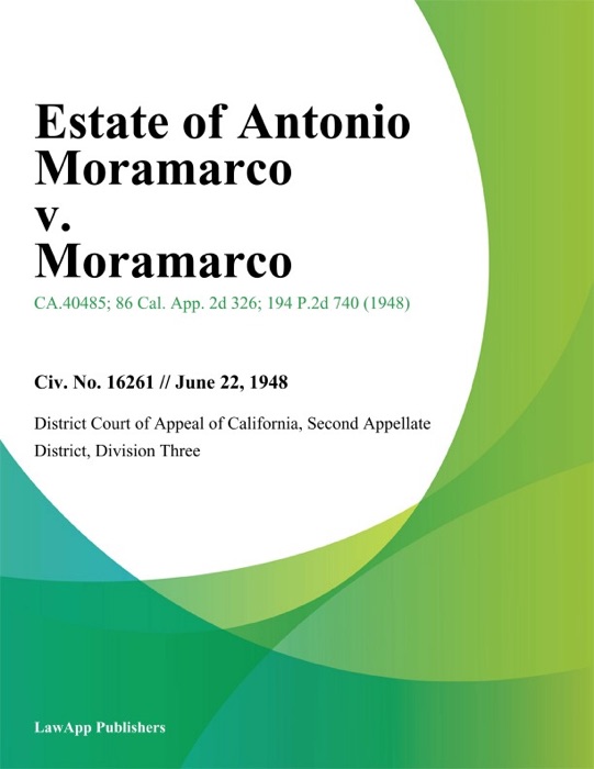 Estate of Antonio Moramarco v. Moramarco