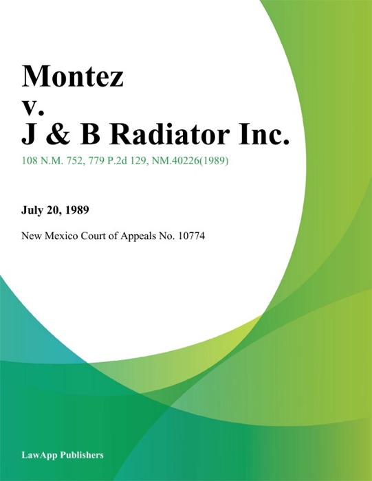 Montez V. J & B Radiator Inc.