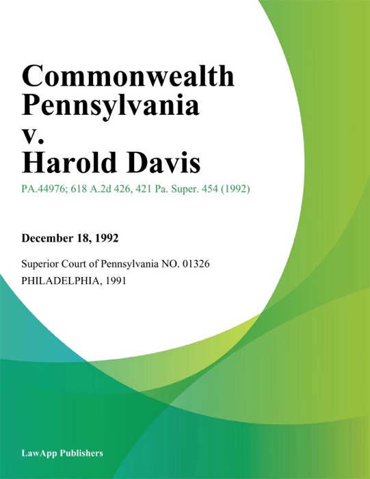 Commonwealth Pennsylvania v. Harold Davis