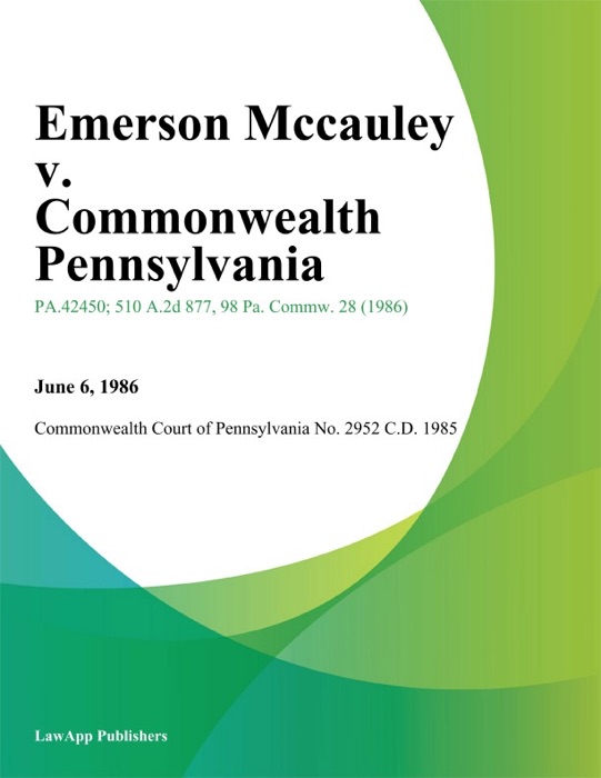 Emerson Mccauley v. Commonwealth Pennsylvania