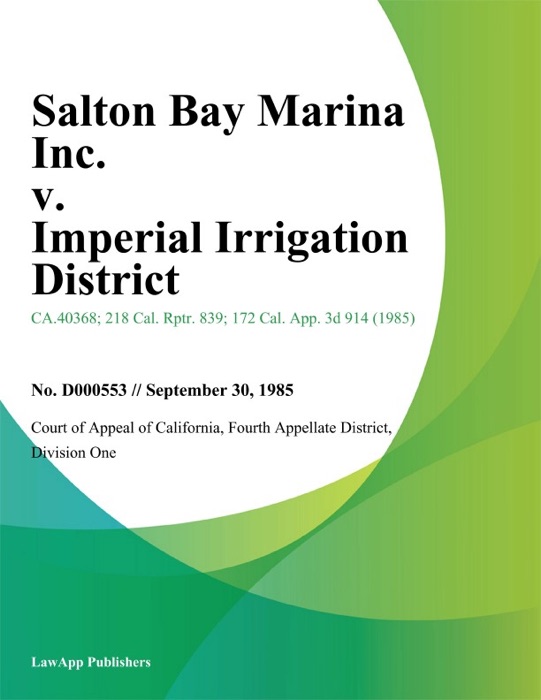Salton Bay Marina Inc. v. Imperial Irrigation District