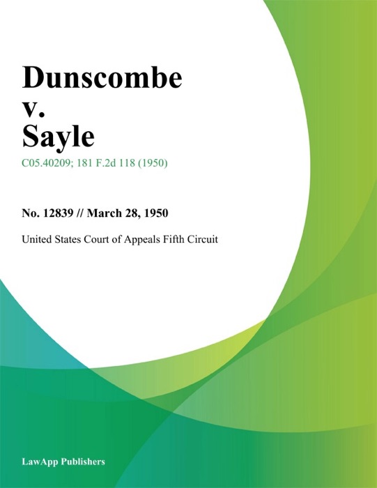 Dunscombe v. Sayle