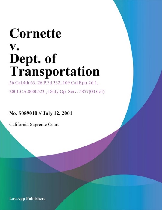 Cornette V. Dept. Of Transportation