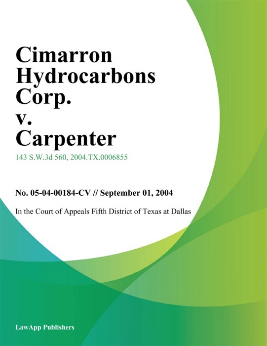 Cimarron Hydrocarbons Corp. V. Carpenter