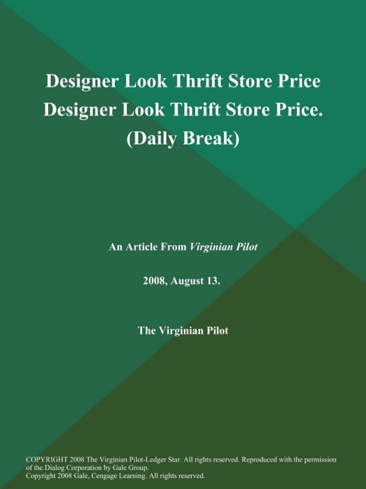 Designer Look Thrift Store Price Designer Look Thrift Store Price (Daily Break)