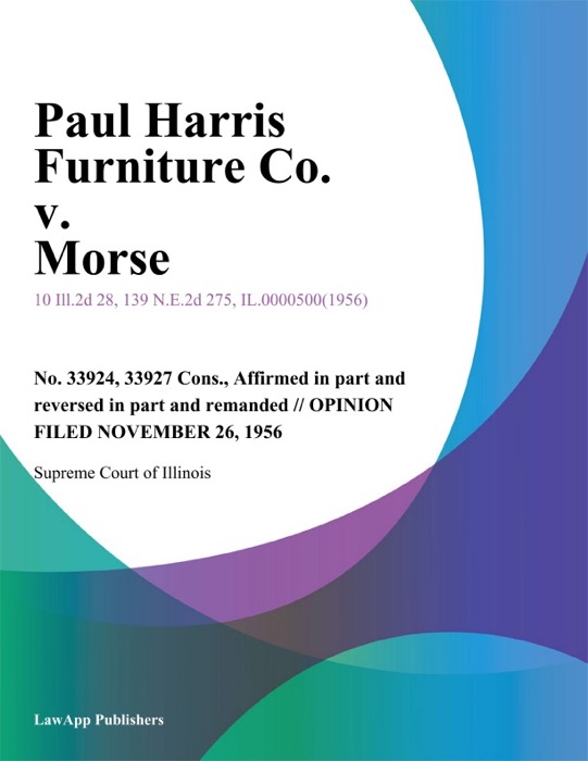 Paul Harris Furniture Co. v. Morse