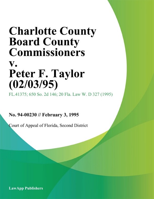 Charlotte County Board County Commissioners v. Peter F. Taylor