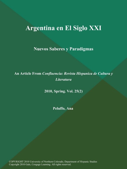 Argentina en El Siglo XXI: Nuevos Saberes y Paradigmas