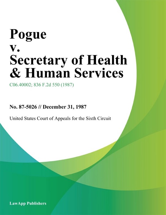 Pogue v. Secretary of Health & Human Services