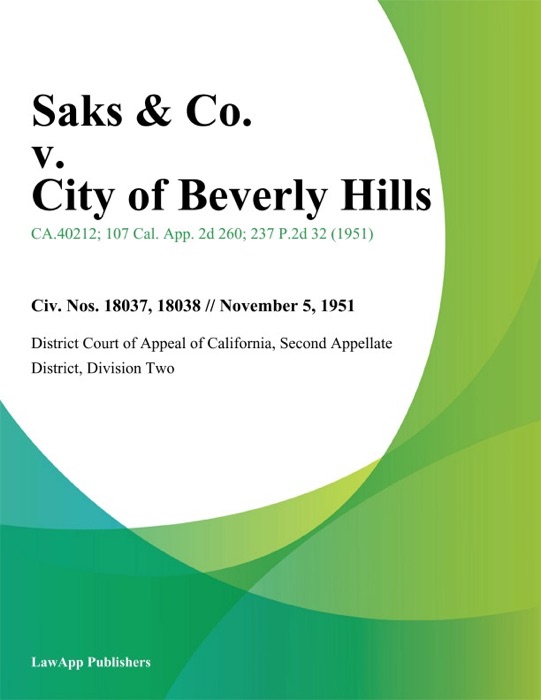 Saks & Co. V. City Of Beverly Hills