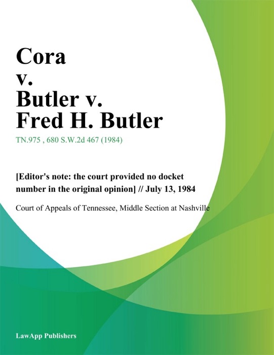 Cora v. Butler v. Fred H. Butler