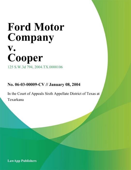 Ford Motor Company v. Cooper