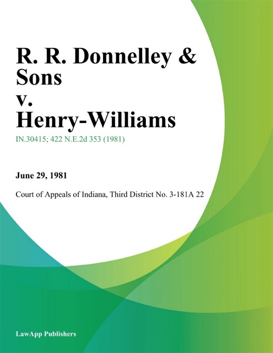 R. R. Donnelley & Sons v. Henry-Williams