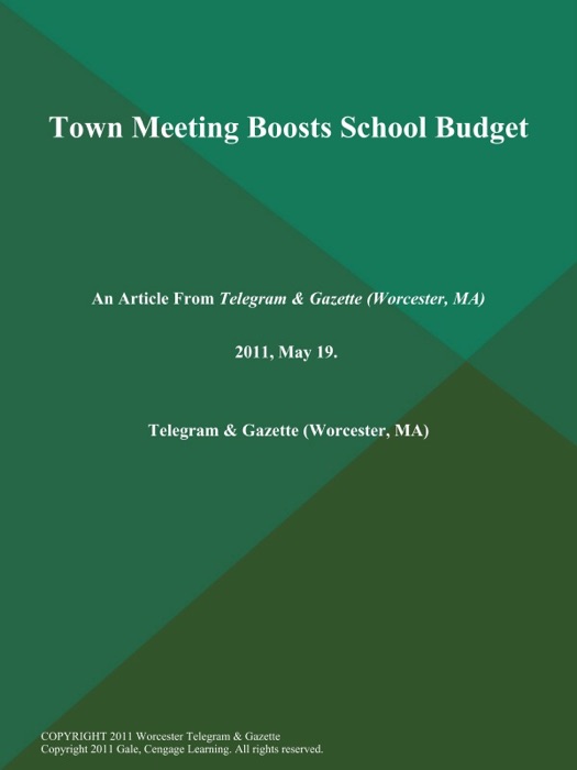 Town Meeting Boosts School Budget