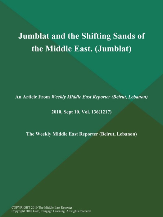 Jumblat and the Shifting Sands of the Middle East (Jumblat)