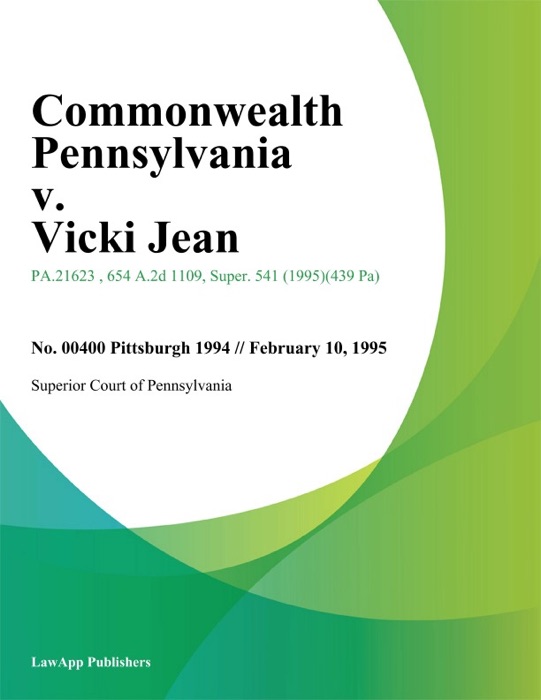 Commonwealth Pennsylvania v. Vicki Jean