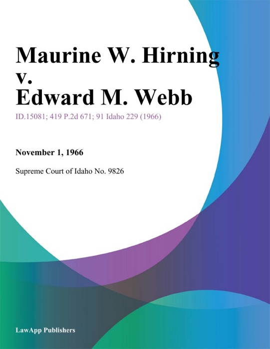 Maurine W. Hirning v. Edward M. Webb