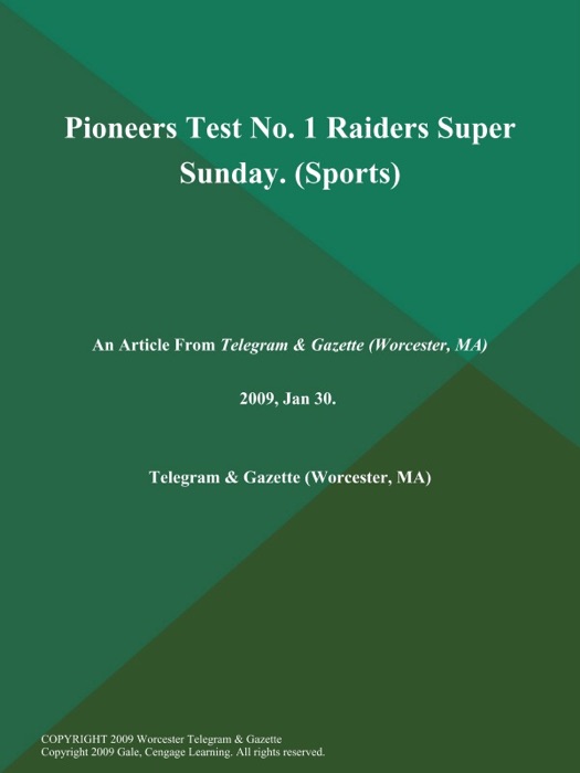Pioneers Test No. 1 Raiders Super Sunday (Sports)