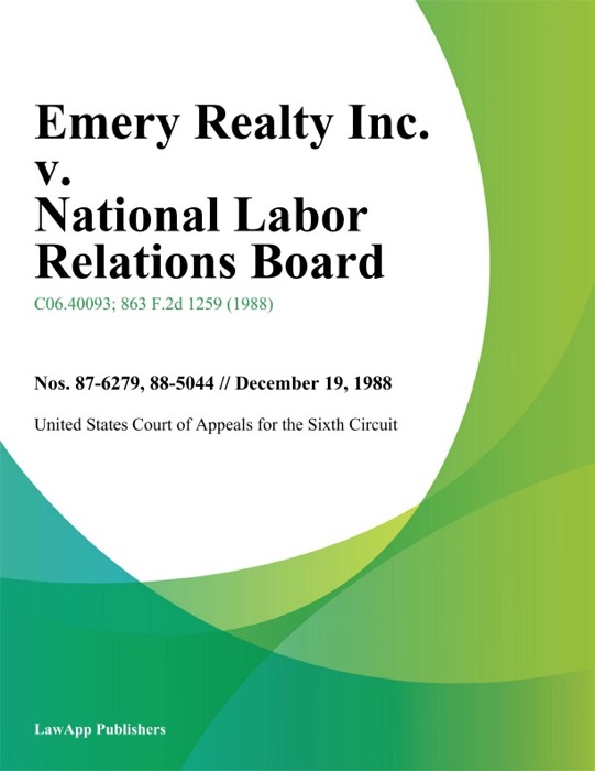 Emery Realty Inc. V. National Labor Relations Board