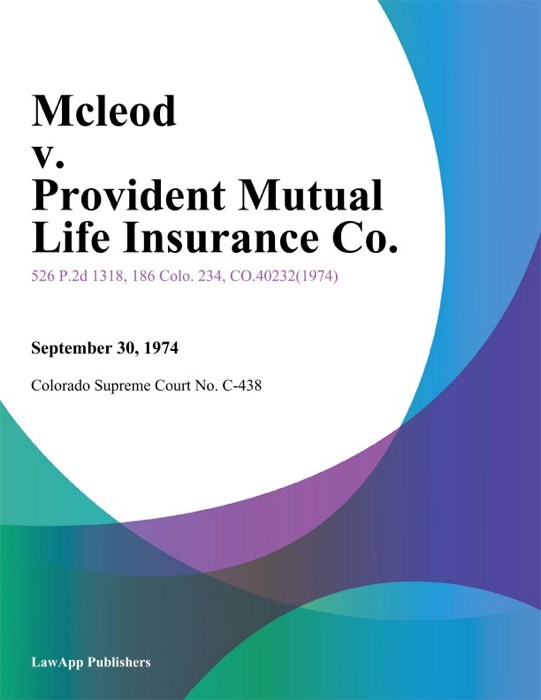 Mcleod v. Provident Mutual Life Insurance Co.